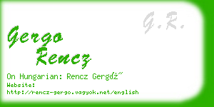 gergo rencz business card